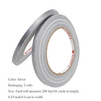 HAHIYO Silver 0.25Inch Wide Floral Tape, Waterproof Florist Tape Flower Wrap Adhesive Waterproof Decorative Tape for Bouquet Stem Wrapping Flower Arranging Craft, 2Rolls 200Feet/66Yard Total