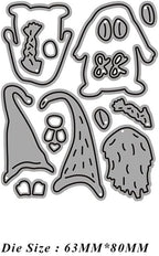 Metal Cutting Dies DIY Embossing Stencil Template Scrapbooking Card Making Mold Photo Album Arts Crafts Tools (Christmas Doll Set-6.3x8cm)