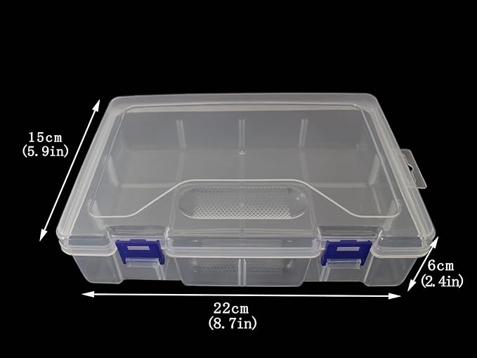 3pcs Clear Plastic Organizer Container Box, Containers Storage with Snap-tight Closure Latch For Pencils, Puzzles, Small Toys,Jewelry Making & Sewing Crafts (3pcs Large Box)