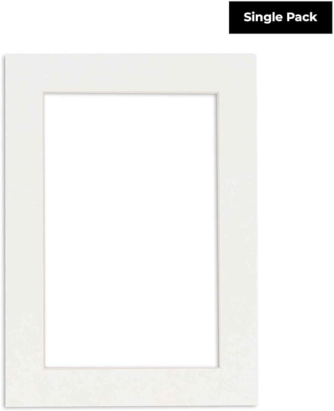 5.5x8.5 Mat for 8.5x11 Frame - Precut Mat Board Acid-Free Show Kit with Backing Board, and Clear Bags Textured White 5.5x8.5 Photo Matte For a 8.5x11 Picture Frame Matboard for Framing, Pack of 1 Mat