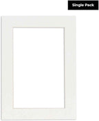5.5x8.5 Mat for 8.5x11 Frame - Precut Mat Board Acid-Free Show Kit with Backing Board, and Clear Bags Textured White 5.5x8.5 Photo Matte For a 8.5x11 Picture Frame Matboard for Framing, Pack of 1 Mat