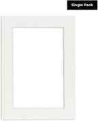6x8 Mat for 8x10 Frame - Precut Mat Board Acid-Free Textured White 6x8 Photo Matte Made to Fit a 8x10 Picture Frame, Premium Matboard for Family Photos, Show Kits, Art, Picture Framing, Pack of 1 Mat