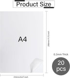 GLOBLELAND 20 Sheets A4 Printable Washi Sticker Paper Translucent Self-Adhesive Paper Handbook DIY Stickers for Printer Diary Album Notebook Scrapbooking Card DIY Arts and Crafts