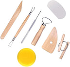 EuTengHao 19Pcs Pottery Tools Clay Sculpting Carving Tool Set Contains Most Essential Wooden Clay Tools for Potters