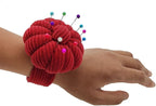 Wrist Pin Cushion Pincushions Needlework DIY Handcraft Needles Holder for Sewing and Quilting Pop Snap Ring with 1 Elastic Strap Finger Ring Pincushions Pumpkin ShapedShaped