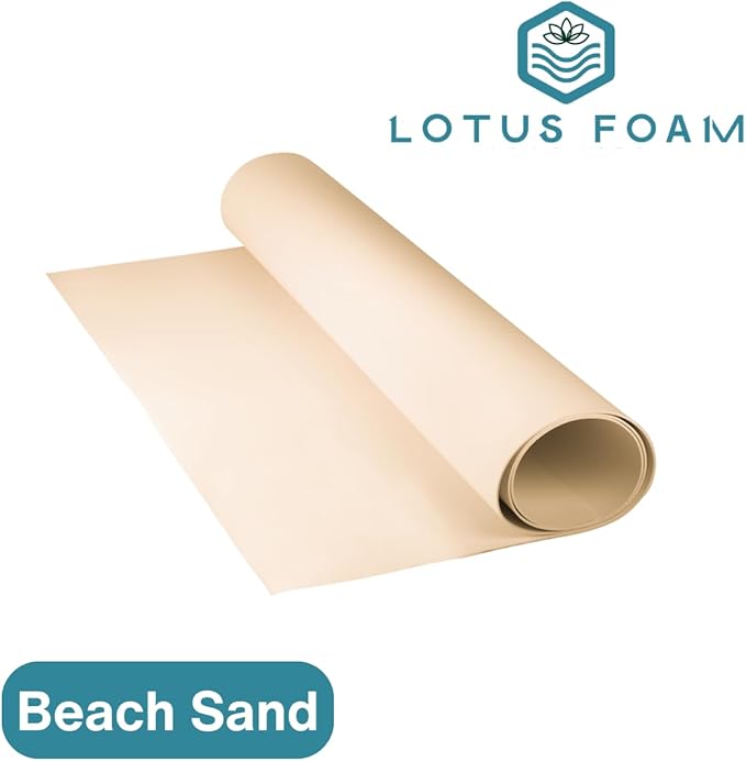 LotusFoam Large 3mm EVA Foam Sheet - 44"x 85" High Density Foam 130 kg/m3 for Cosplay, Costumes, Crafts, Flooring, Outdoor Use - 35 Colors (Beach Sand) - Beach Sand