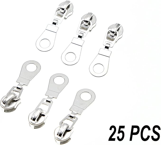 Leekayer #5 Metallic Silver Nylon Coil Zippers by The Yard Bulk 10 Yards Wine Color Zipper Tape with 25pcs Silver Sliders for DIY Sewing Tailor Craft Bag(Wine)