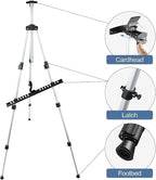 Art Easel Stand for Painting and Sign - RRFTOK Aluminum 66 Inch Metal Tripod Adjustable Portable Easels for Display - Canvas Stand for Table Top Floor Drawing for Artists Adult Holder or Teen