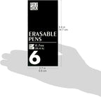 ParKoo Retractable Erasable Gel Pens Clicker, Fine Point, Make Mistake Disappear, Black Ink for Note Taking and Crossword Puzzles, 6-Pack