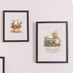 Cute Mouse Garden Planting Flowers Animal Clear Stamps for Scrapbooking DIY Crafting Paper Crafting Card Making Garden Friends Cut Dies Set Happy