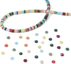 Natural Mix Colored Disk Stone Beads 4x2mm 160pcs Rondelle Loose Semi Gemstone Beads for Jewelry Making Design