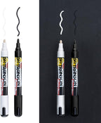 TRANSON Black and White Permanent Paint Markers for Fabric Rock Craft Diy Painting Medium Tip Oil Based Waterproof