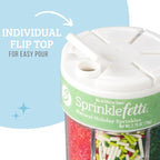 Sweets Indeed Dye Free Christmas Sprinkles – 2.75 oz 6-Cell Holiday Jar | Red Sanding Sugar, Green Sanding Sugar & Christmas Jimmies | Natural Edible Cookie, Cupcake & Cake Decorations