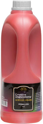 Creative Inspirations Acrylic Paint - Vermillion - 1.8 Liter - Smooth & Creamy Consistency, Vibrant Pigmentation, Great Coverage for Artists - Clean Up with Soap & Water