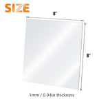 Egofine Plexiglass Sheets Acrylic Sheets 12 Pack of 8x8’’ 0.04 Thick Clear Plastic Cast Transparent Plexi Glass for Crafting Projects, Replacement Picture Frame Glass, DIY Display, Easy to Cut