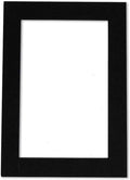 8x10 Mat Bevel Cut for 5x8 Photos - Acid Free Black with Black Core Precut Matboard With Backing Board and Crystal Clear, Self Seal Photo Mat Bag - For Pictures, Photos, Framing - 4-ply Thickness