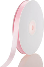 3/8 Inch Light Pink Ribbon, 50 Yards Craft Polyester Satin Ribbon Perfect for Gift Wrapping, Handmade Roses, Wedding Party Decorations and DIY Crafts