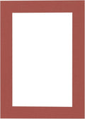 8x10 Mat Bevel Cut for 5x8 Photos - Acid Free Brick Red Precut Matboard With Backing Board and Crystal Clear, Self Seal Photo Mat Bag - For Pictures, Photos, Framing - 4-ply Thickness