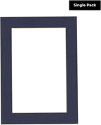 5x7 Mat for 8.5x11 Frame - Precut Mat Board Acid-Free Show Kit with Backing Board, and Clear Bags Navy 5x7 Photo Matte Made to Fit a 8.5x11 Picture Frame Matboard for Framing, Pack of 1 Mat