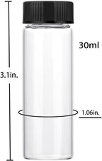 30ml Clear Small Glass Vials 30pcs with Screw Caps(30pcs)