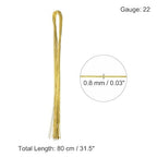 PATIKIL 32 Inch 22 Gauge Floral Stem Wire, 3 Pack/120 Pieces Bouquet Stem Paper Wrapped for DIY Crafts Flower Arrangements, Gold Tone