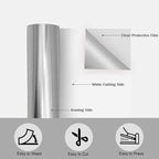 Tvinyl Warehouse Silver HTV Foil Heat Transfer Vinyl Roll 12" x 6FT for T-Shirt, Compatible with All Cutters