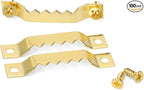 Small Sawtooth Picture Hangers 100 Pack Steel Sawtooth Hangers with Screws for Hanging Canvas Photos Frame Clock Paintings Artwork (Gold)