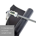 DOBTIM Neoprene Rubber Sheet Rolls 1/16 (.062)" Thick X 12" Wide X 5' Long, Solid Rubber Strips Use for Gaskets DIY Material, Supports, Leveling, Sealing, Protection, Abrasion, Flooring, Black