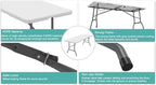 Generic 6 ft Folding Table, Portable Heavy Duty HDPE Fold-in Table, Lightweight Folding Table, Foldable Plastic Card Table for Party, Dining, Barbecue, Board Game with Carrying Handle - White
