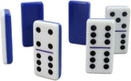 IDTQ Dominoes Set for Adults, Double 6 Dominos Game Set with 28 Domino Tiles Double with Upscale Gift Boxes -7 Polyhedral Dice -Classic Board Games (Dark Blue)