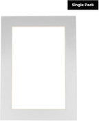 8x10 Mat for 6x8 Photo - Precut Metallic Silver Picture Matboard for Frames Measuring 8 x 10 Inches - Bevel Cut Matte to Display Art Measuring 6 x 8 Inches - Acid Free ONE MAT