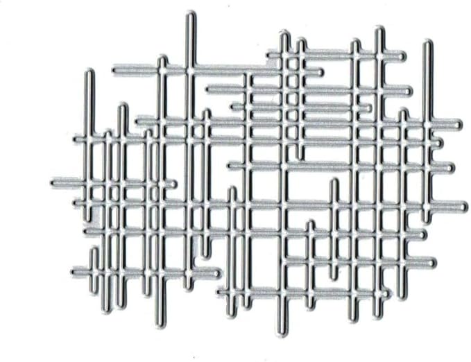 1Pc Silver Irregular Lines Metal Cutting Dies for Card Making, Paper Embossing Die-Cuts Sets, DIY Scrapbooking Photo Album Arts Crafts Templates, Stencils for Holiday Christmas Decoration，Scrapbooking