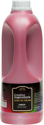 Creative Inspirations Acrylic Paint - Crimson - 1.8 Liter - Smooth & Creamy Consistency, Vibrant Pigmentation, Great Coverage for Artists - Clean Up with Soap & Water