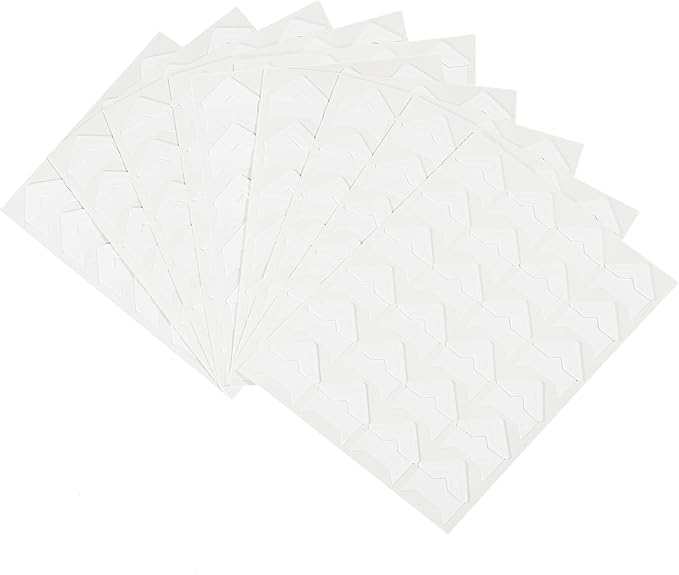 PATIKIL Photo Corners, 10 Sheets/240 Pcs Self Adhesive DIY Picture Mounting Sticker for Journal Album Diary Scrapbook, White