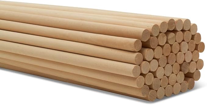 Dowel Rods Wood Sticks Wooden Dowel Rods - 1/2 x 18 Inch Unfinished Hardwood Sticks - for Crafts and DIYers - 25 Pieces by Woodpeckers