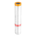 HARFINGTON Pre-Taped Masking Film 157.5" x32.8ft Double Adhesive Tape and Drape Painters Plastic Drop Cloth Film with Tape Plastic Sheeting for Automotive Painting Covering