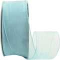 Ribbon Bazaar Sheer Organza Wired Ribbon - 100% Polyester Wire Edged Ribbon for Floral Decor, Table Arrangements, Apparel Embellishment & More - 2-1/2" Light Blue 50yd