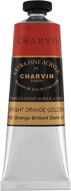 Charvin Extra Fine Professional Acrylic Paint - Bright Orange Gold, 60ml Tube, Triple-Milled, Lightfast Pigments, Open Stock Artist Acrylic Paints in Nature-Inspired Hues