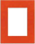 11x14 Mat Bevel Cut for 8.5x11 Photos - Acid Free Orange Suede Precut Matboard With Backing Board and Crystal Clear, Self Seal Mat Bag - For Pictures, Framing - 4-ply Thickness