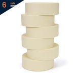 TAPEBEAR General Purpose Masking Tape 1.5 Inch x 60 Yards, Beige White Painters Tape for Painting, Labeling, DIY Arts Crafts, Home Office School Projects, 6 Rolls