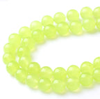 35PCS 10MM Natural Apple Green Chalcedony Beads Round Loose Stone Beads for Jewelry Making DIY Energy Stone Healing Power Bracelet 15"