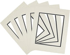 Golden State Art, 11x14 Double Mats for 8x10 - for Photos, Pictures, Frames - Acid-Free, 5 Pack, Light Gray Over Black