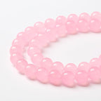 32pcs Natural Light Pink Chalcedony Stone Beads for Jewelry Making - Energy Healing Power Stone - DIY Bracelet Necklace Accessories - 15" (12mm, Light Pink Chalcedony)