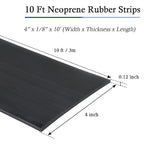 Neoprene Rubber Strips Self Adhesive Solid Rubber Sheets, Rolls & Strips for DIY Gaskets Crafts Pads Seals Warehouse Flooring Neoprene Sheet with Adhesive Backing (4" Wide x 1/8" Thick x 10' Long)