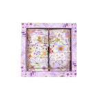 MAFELOE 2 Meters Long 12 Rolls Washi Tape Set, Decorative Adhesive Supplies for Scrapbook Journaling Junk Bullet Art Collage-Floral Print Series-Purple (HZ-3Y-SHMJ-01)