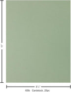 PA Paper Accents Stash Builder Cardstock Pack 8.5" x 11" Sage Green, 65lb colored cardstock paper for card making, scrapbooking, printing, quilling and crafts, 25 pieces
