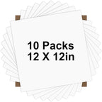 HTVRONT White HTV Heat Transfer Vinyl Bundle: 10 Pack 12"x12" Iron on for T-Shirt (1 PTFE Sheet Included), PU HTV Easy to Cut & Weed for Heat Design