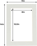 11x14 Mat for 8.5x11 Photo - Precut Grey Picture Matboard for Frames Measuring 11 x 14 Inches - Bevel Cut Matte to Display Art Measuring 8.5 x 11 Inches - Acid Free ONE MAT