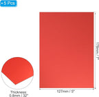 PATIKIL 7x5x1/32inch Anodized Aluminum Sheet, 5Pcs Metal Rectangle Aluminum Plate 0.8mm Thick Engraving Blanks for Laser Engraving DIY Decorative Crafting Home Decoration, Red
