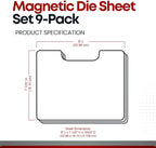 ArtBin 6979AA Magnetic Die Sheet Set 9-Pack, Die Organizers, Magnetic Organizer Sheets, 3 Sheets [2-Pack], White